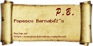 Popescu Barnabás névjegykártya